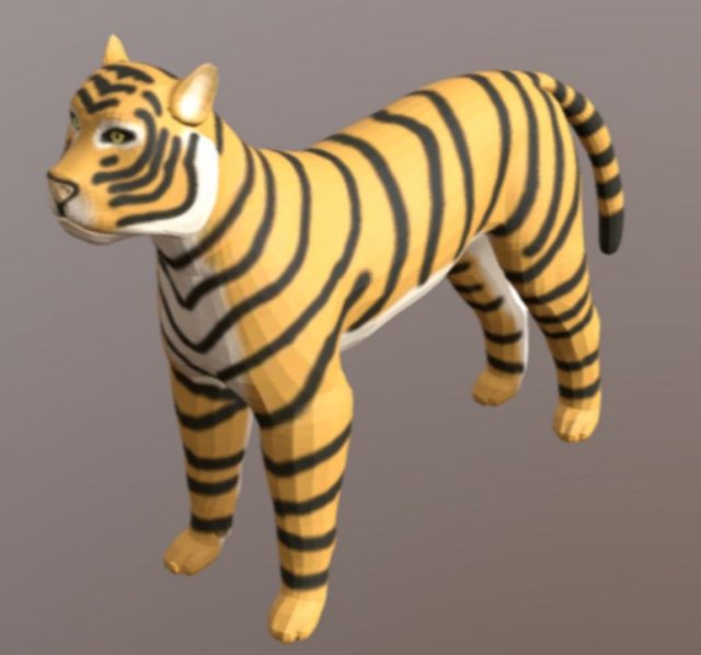 tiger type cartoon Model 3D .c4d .max .obj .3ds .fbx .stl .blend 