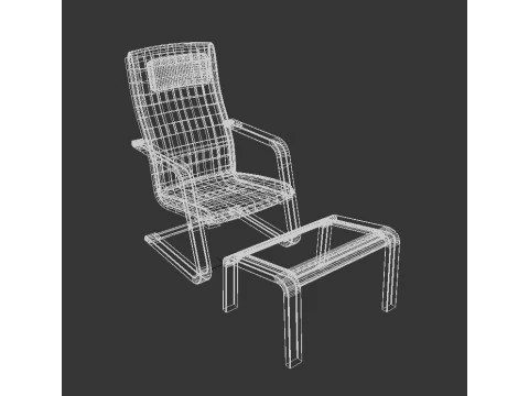 Personal chair and ottoman 3D Model