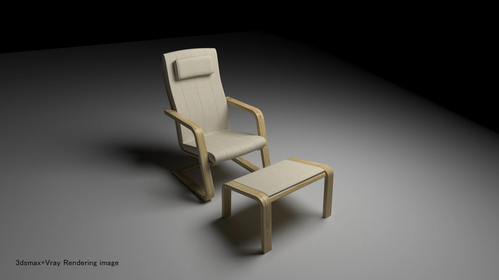 Personal chair and ottoman 3D Model .c4d .max .obj .3ds .fbx .stl .blend