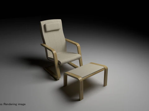 Personal chair and ottoman 3D Model