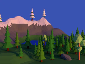 low-poly forest 3D Model