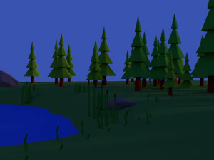 low-poly forest 3D Model