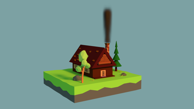 low-poly house Modelo 3D .c4d .max .obj .3ds .fbx .stl .blend 