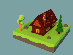 low-poly house Modelo 3D
