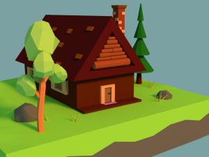 low-poly house Modelo 3D