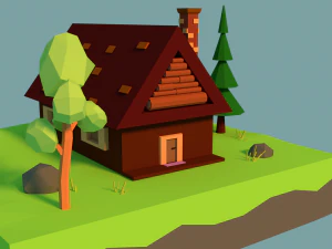low-poly house 3D Model