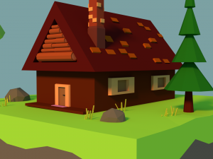 low-poly house Modelo 3D