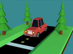 만화 자동차 3D 모델