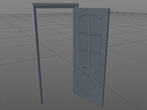 door with glass Modello 3D