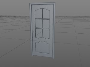 door with glass Modello 3D