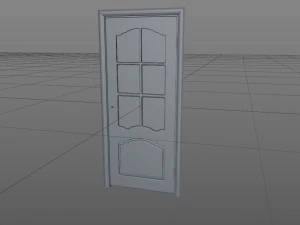 door with glass 3D Model