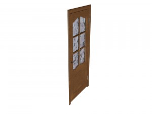 door with glass Modello 3D