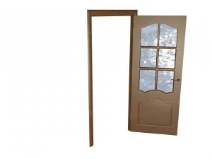 door with glass 3D Model