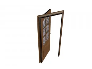 door with glass 3D Model