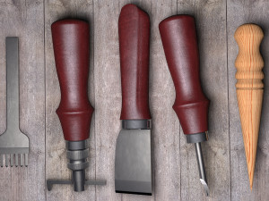 leather tools torbcil slip groove cutter punch saddle knife Modelo 3D