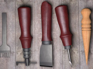 가죽 도구 torbcil 슬립 그루브 커터 펀치 안장 칼 3D 모델