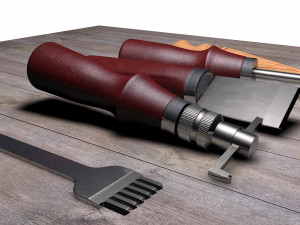 leather tools torbcil slip groove cutter punch saddle knife 3D Model
