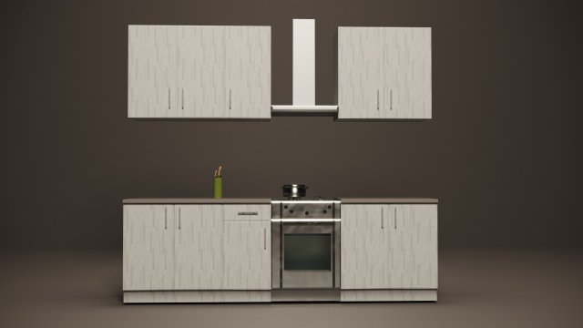 kitchen set Model 3D .c4d .max .obj .3ds .fbx .stl .blend 
