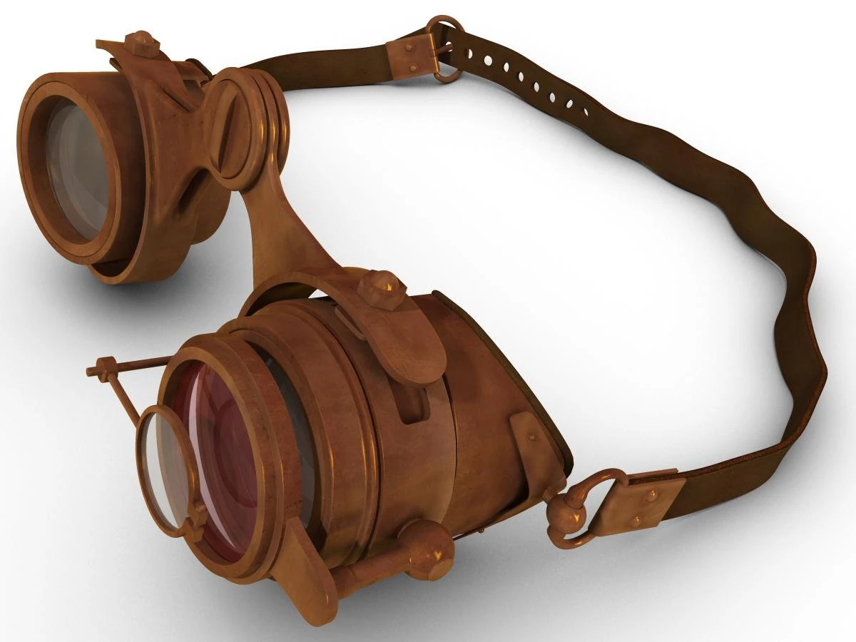 steampunk goggles 3D Model .c4d .max .obj .3ds .fbx .stl .blend 