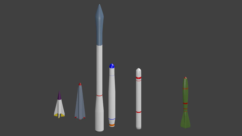 nuclear bomb missile package for rocket anime 3D Model .c4d .max .obj .3ds .fbx .stl .blend