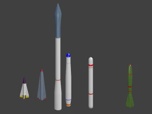 nuclear bomb missile package for rocket anime 3D Model
