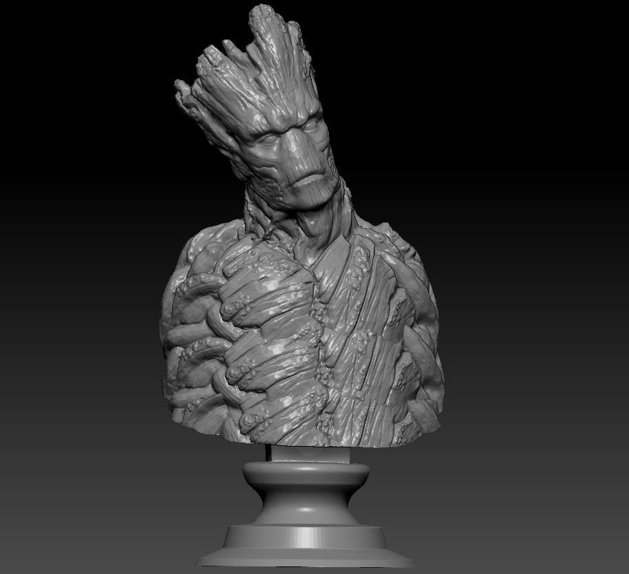 groot bust 3D Print Model .c4d .max .obj .3ds .fbx .stl .blend 