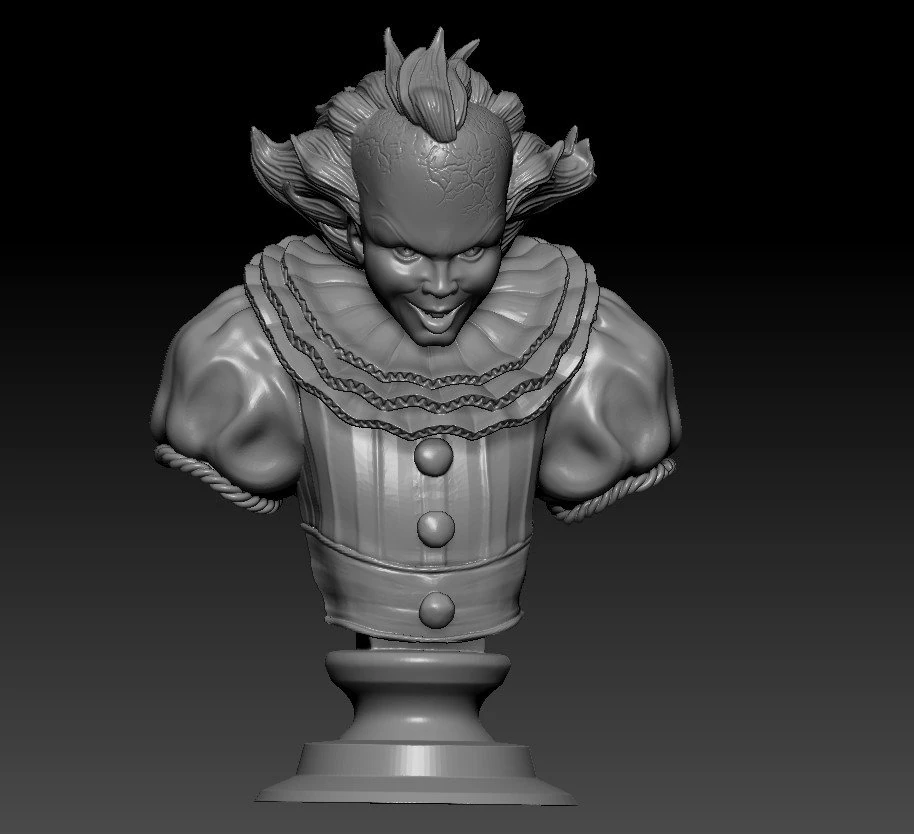pennywise bust 3D Print Model .c4d .max .obj .3ds .fbx .stl .blend 