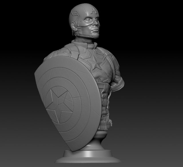 captain america 3D 打印模型 .c4d .max .obj .3ds .fbx .stl .blend 