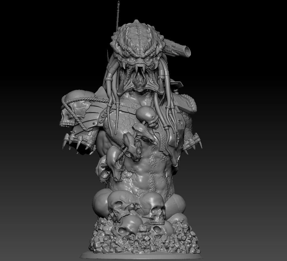 predator bust 3D Print Model .c4d .max .obj .3ds .fbx .stl .blend 