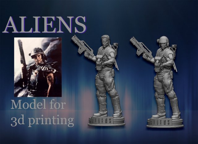 aliens soldier 3D Baskı Modeli .c4d .max .obj .3ds .fbx .stl .blend 