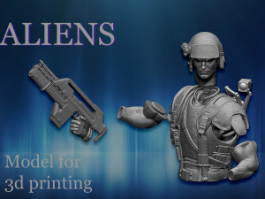 aliens soldier 3D Baskı Modeli