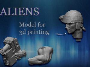 aliens soldier 3D Baskı Modeli
