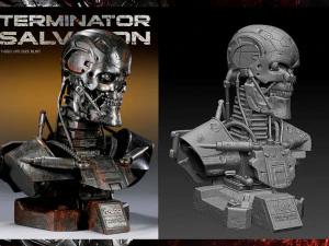 Terminator T-600 bust Replica 3D Print Model