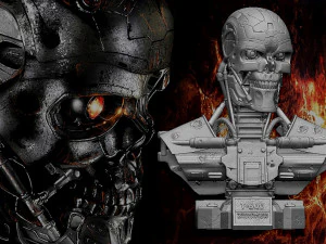 R&eacute;plica do busto do Terminator T-600 Modelo de Impressão 3D