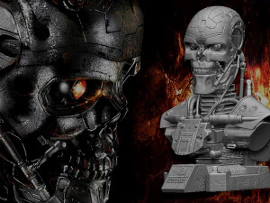 R&eacute;plica do busto do Terminator T-600 Modelo de Impressão 3D