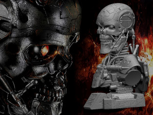 Terminator T-600 bust Replica Modelo de Impressão 3D