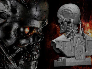 R&eacute;plica do busto do Terminator T-600 Modelo de Impressão 3D