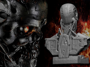 Terminator T-600 bust Replica Modelo de Impressão 3D