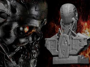 R&eacute;plica do busto do Terminator T-600 Modelo de Impressão 3D