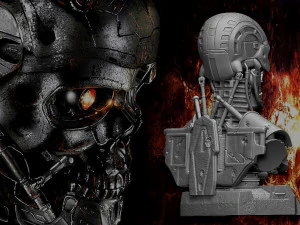 R&eacute;plica do busto do Terminator T-600 Modelo de Impressão 3D