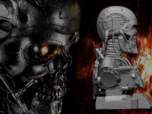 R&eacute;plica do busto do Terminator T-600 Modelo de Impressão 3D
