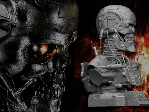 R&eacute;plica do busto do Terminator T-600 Modelo de Impressão 3D