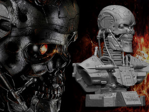 Terminator T-600 bust Replica Modelo de Impressão 3D