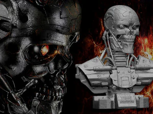 R&eacute;plica do busto do Terminator T-600 Modelo de Impressão 3D