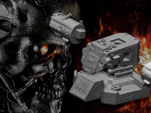 R&eacute;plica do busto do Terminator T-600 Modelo de Impressão 3D