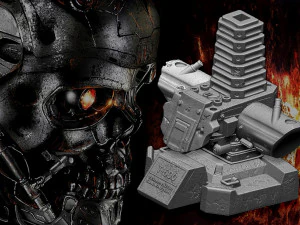 R&eacute;plica do busto do Terminator T-600 Modelo de Impressão 3D