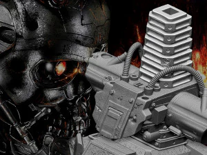 R&eacute;plica do busto do Terminator T-600 Modelo de Impressão 3D