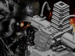 R&eacute;plica do busto do Terminator T-600 Modelo de Impressão 3D