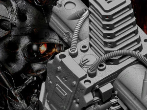 R&eacute;plica do busto do Terminator T-600 Modelo de Impressão 3D