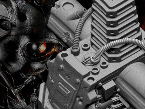 R&eacute;plica do busto do Terminator T-600 Modelo de Impressão 3D